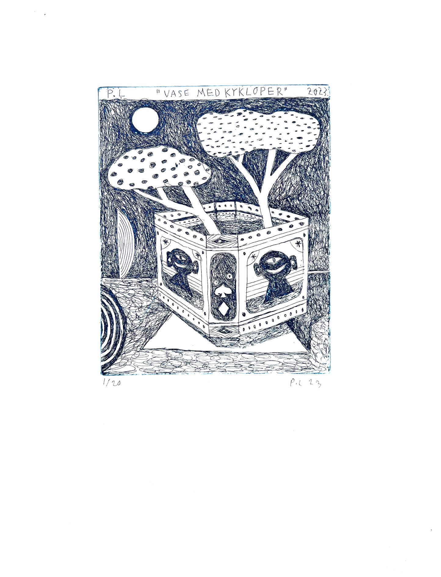 Etching (Vase med kykloper)