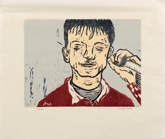 Linocut (Mark/Microphone)