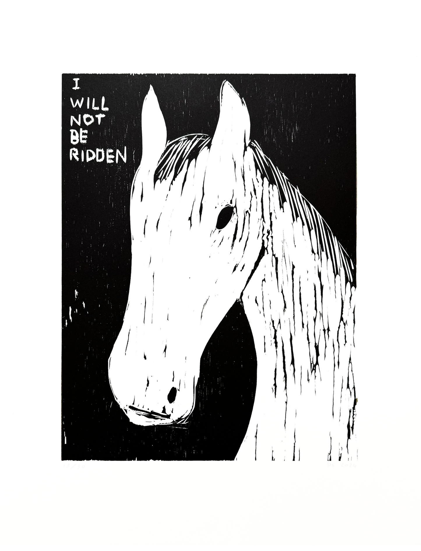 Woodcut (I will not be ridden)