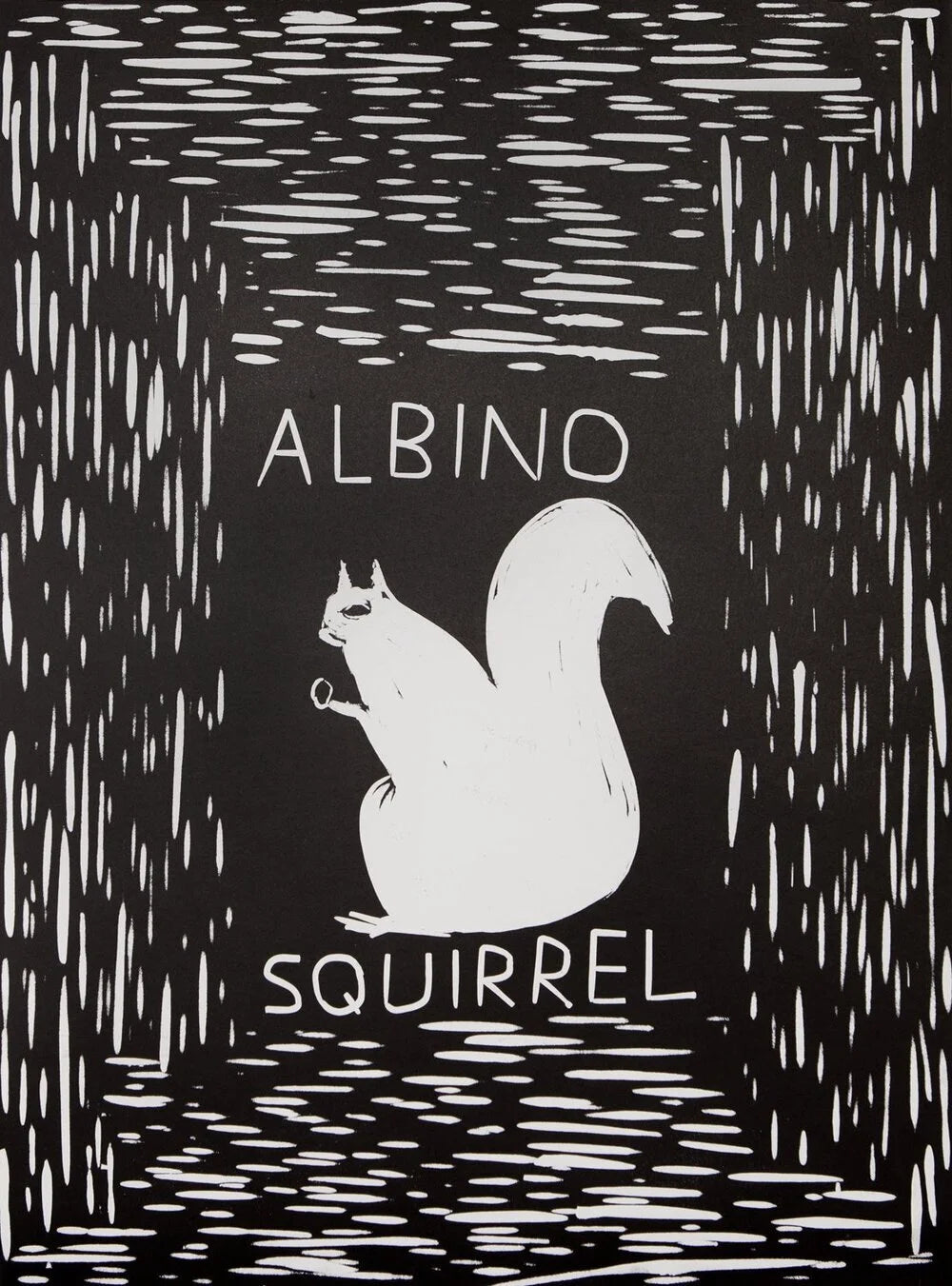 Linocut (Albino Squirrel)