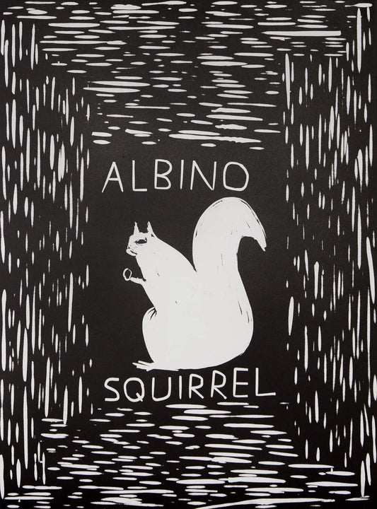 Linocut (Albino Squirrel)