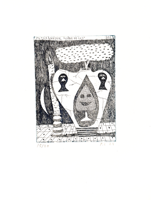Etching (Vase og lys)