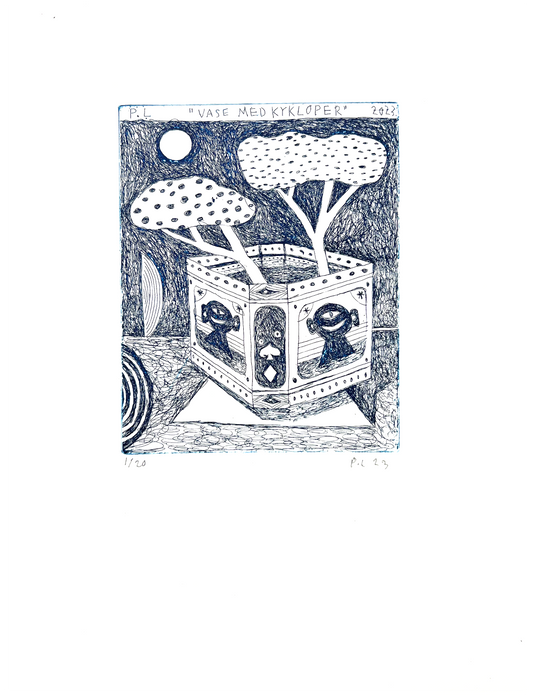 Etching (Vase med kykloper)