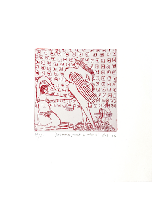 Etching (Swimmer, what a winner)