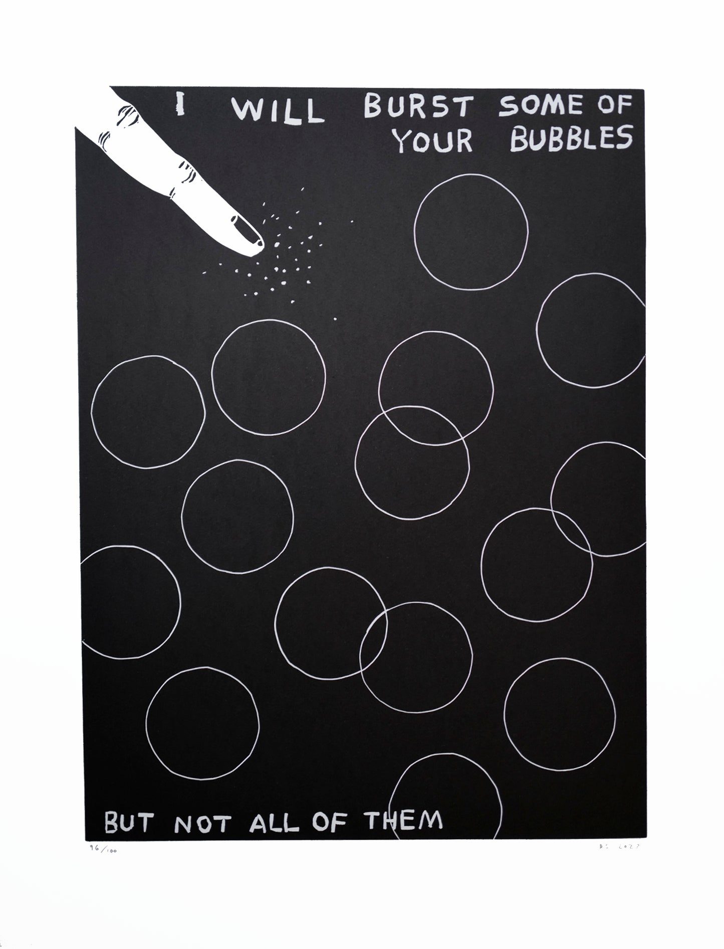 Linocut (I will burst some of your bubbles)